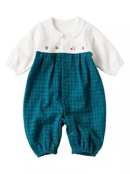Familiar ромпер в клетку тартан, синий
