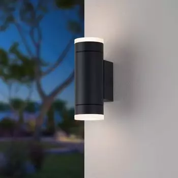 Фамлайты | Настенный светильник Charlie для наружного освещения антрацитового цвета Up and Downlight GU10 famlights, черный