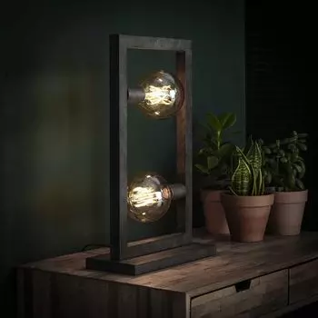 Фамлайты | Настольная лампа Adele серебро 2xE27 [Бывшее в употреблении - ] famlights