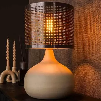 Фамлайты | Настольная лампа Cecil черно-серая E27 famlights, черный