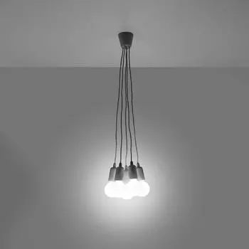 Фамлайты | Подвесной светильник Dani серого цвета E27, 5 лампочек famlights, серый