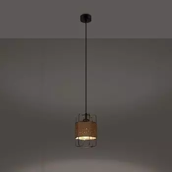 Фамлайты | Подвесной светильник Gilles черного цвета с естественным светом E27, 1 лампочка famlights, черный