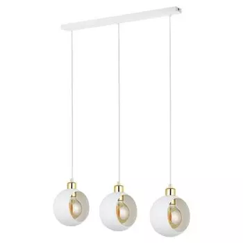 Фамлайты | Подвесной светильник Jamal бело-золотой E27, 3 лампы famlights, белый
