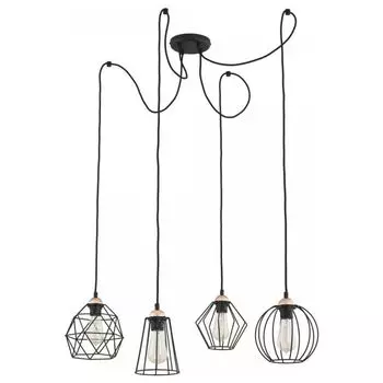 Фамлайты | Подвесной светильник Malin 4xE27 max 60Вт famlights, черный