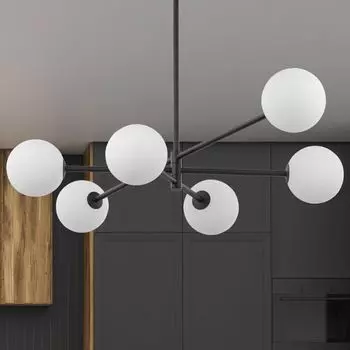 Фамлайты | Подвесной светильник Mary черно-белый G9, 6 лампочек famlights, черный