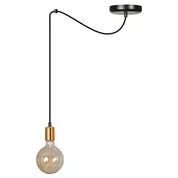 Фамлайты | Подвесной светильник Svantje из металла черного и медного цвета 1xE27 макс.60Вт famlights, черный