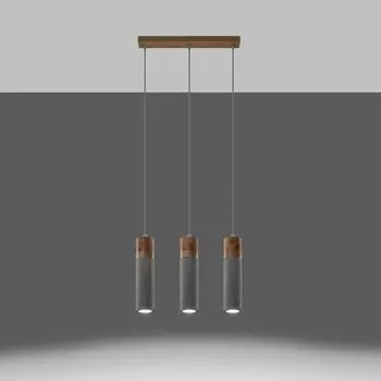 Фамлайты | Подвесной светильник Zeb серого и естественного света GU10, 3 лампы famlights, серый