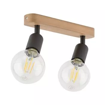 Фамлайты | Потолочный светильник Daniel черно-коричневого цвета E27, 2 лампы famlights, черный