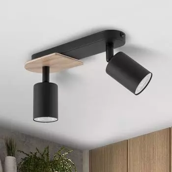 Фамлайты | Потолочный светильник Ella черного цвета GU10, 2 лампы famlights, черный