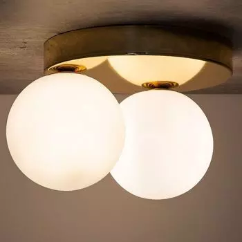 Фамлайты | Потолочный светильник Enno золотого цвета G9, 2 лампы, круглый famlights