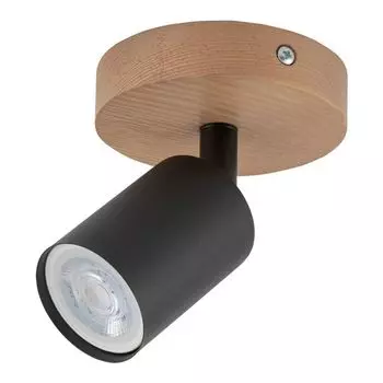 Фамлайты | Потолочный светильник Jonah черно-коричневого цвета GU10, 1 лампочка famlights, черный