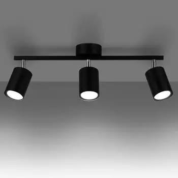 Фамлайты | Потолочный светильник Len черного цвета GU10, 3 лампы famlights, черный