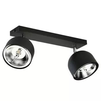 Фамлайты | Потолочный светильник Lena черного цвета GU10, квадрат с 2 лампами famlights, черный