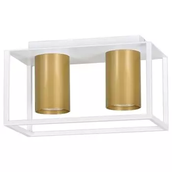 Фамлайты | Потолочный светильник Marlon из металла белого и золотого цвета 2xGU10 famlights, белый