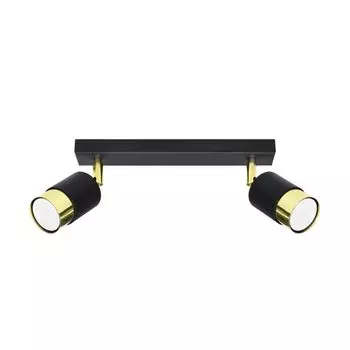 Фамлайты | Потолочный светильник Neal черного и золотого цвета GU10, 2 лампы famlights, черный