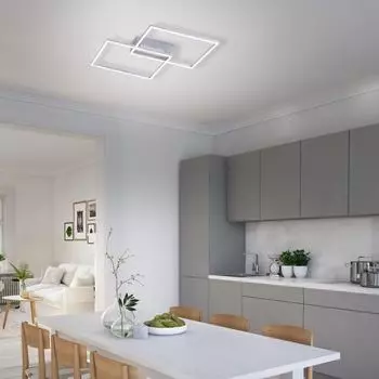 Фамлайты | Светодиодный потолочный светильник Алиса в серебре 2х20Вт 4800лм famlights, серебро