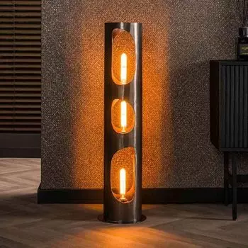 Фамлайты | Торшер Amira, никель и черный E27, 3 лампы famlights, серебро