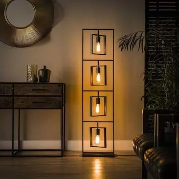 Фамлайты | Торшер Linus серый E27 4 лампы famlights