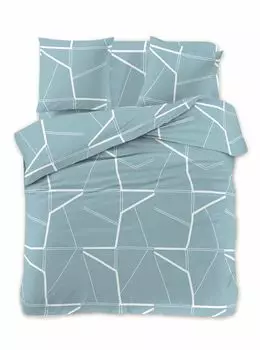 Фантастическое постельное белье из трех предметов, 160х200 см, геометрический дизайн цвета морской волны Trend Home
