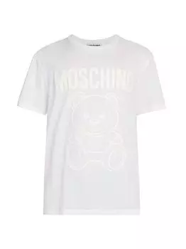 Фантазийная футболка с логотипом медведя Moschino, белый