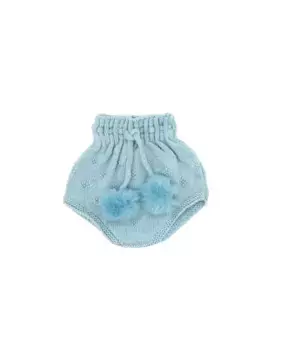 Фантазийный вязаный детский комбинезон с помпонами Fina Ejerique, синий