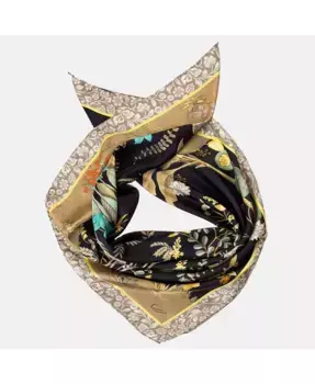 Фантазия - Женский шарф из ручного скрученного шелка Elizabetta, черный