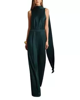 Фарах Драпированный Комбинезон REISS, синий