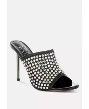 Farasha AB Слипоны на шпильке с камнями London Rag, черный