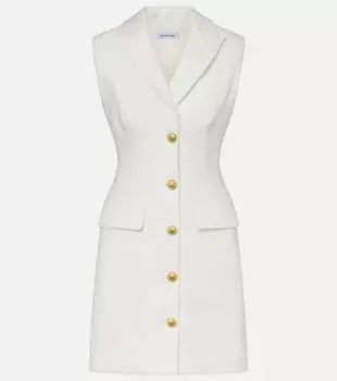 Фэрфакс мини-платье из льняной смеси Veronica Beard, белый