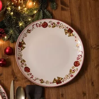 Фарфоровая тарелка Панеттоне - Золотой колокольчик Villa Altachiara