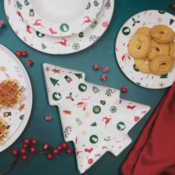 Фарфоровый поднос в форме дерева - Рождественская фантазия Villa Altachiara