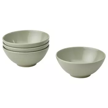 FÄRGKLAR ФЭРГКЛАР Миска, матовая поверхность зеленый, 12 см IKEA