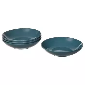 FRGKLAR ФЭРГКЛАР Тарелка глубокая, полированный темная бирюза, 23 см IKEA