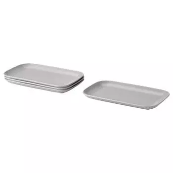 FRGKLAR Тарелка, матовая светло-серая, 30x18 см IKEA