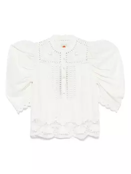 FARM Rio блузка с цветочной вышивкой, белый