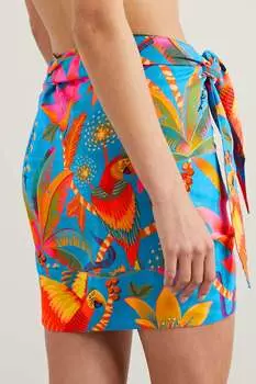 FARM RIO Парео из вуали с принтом, синий