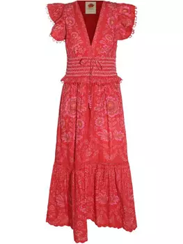 FARM Rio платье макси с цветочным принтом, красный