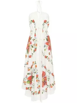 FARM Rio платье миди с цветочным принтом, нейтральный цвет