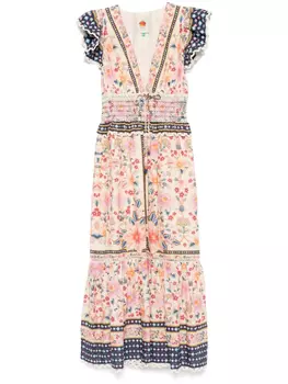 FARM Rio платье миди Superbloom, нейтральный
