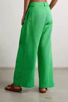 FARM RIO Широкие брюки из лиоцелла и хлопка с поясом, зеленый лайм
