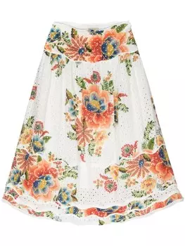 FARM Rio юбка миди с английской вышивкой, белый