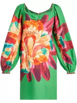 FARM Rio зеленое мини-платье Tropicart, зеленый