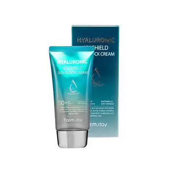 Farm Stay Hyaluronic UV Shield Sun Block Cream SPF50+ кремовый солнцезащитный крем с гиалуроновой кислотой 70г
