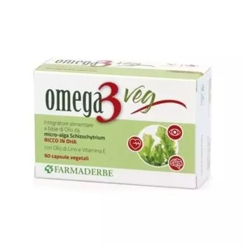 FARMADERBE Omega3 растительная добавка для повышения уровня холестерина, 60 капсул