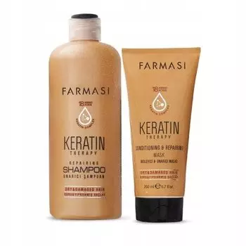 FARMASI KERATIN SET шампунь 360 мл и кондиционер 200 мл Кератиновая терапия