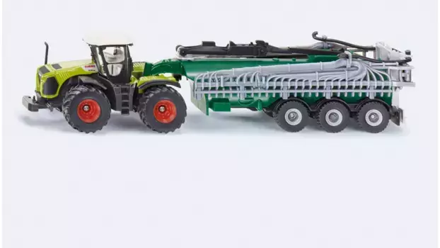 Farmer claas xerion с бочковой тележкой Siku