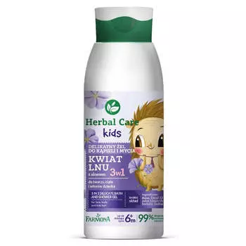 Farmona Herbal Care Kids 3в1 деликатный гель для ванн и умывания Цветок льна 400мл