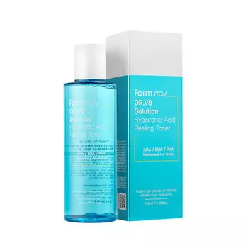 Farmstay DR-V8, Кислотный отшелушивающий тоник с гиалуроном, 210 мл