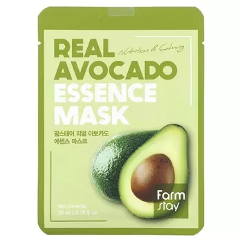 Farmstay Real Avocado Essence Beauty Mask, 1 тканевая маска, 0,78 жидк. унции (23 мл)