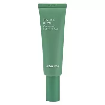 Farmstay Успокаивающий крем для кожи вокруг глаз Tea Tree Biome, ежедневный крем от морщин, корейский уход за кожей, против морщин, темных кругов, 1,69 жидких унций / 50 мл